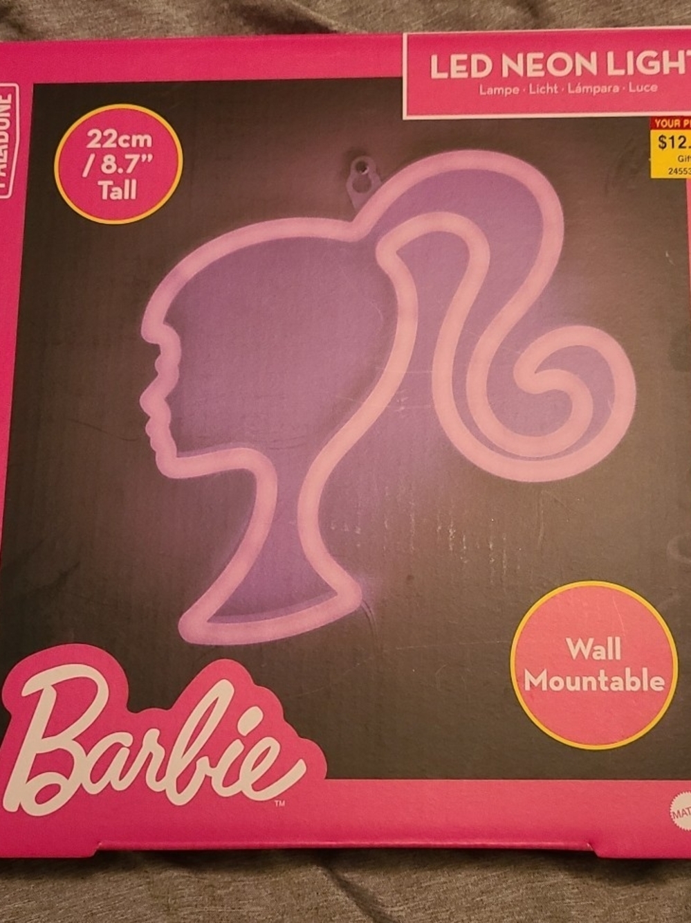 New!! Barbie Pink LED Neon Light Silhouette Wall Art USB Powered